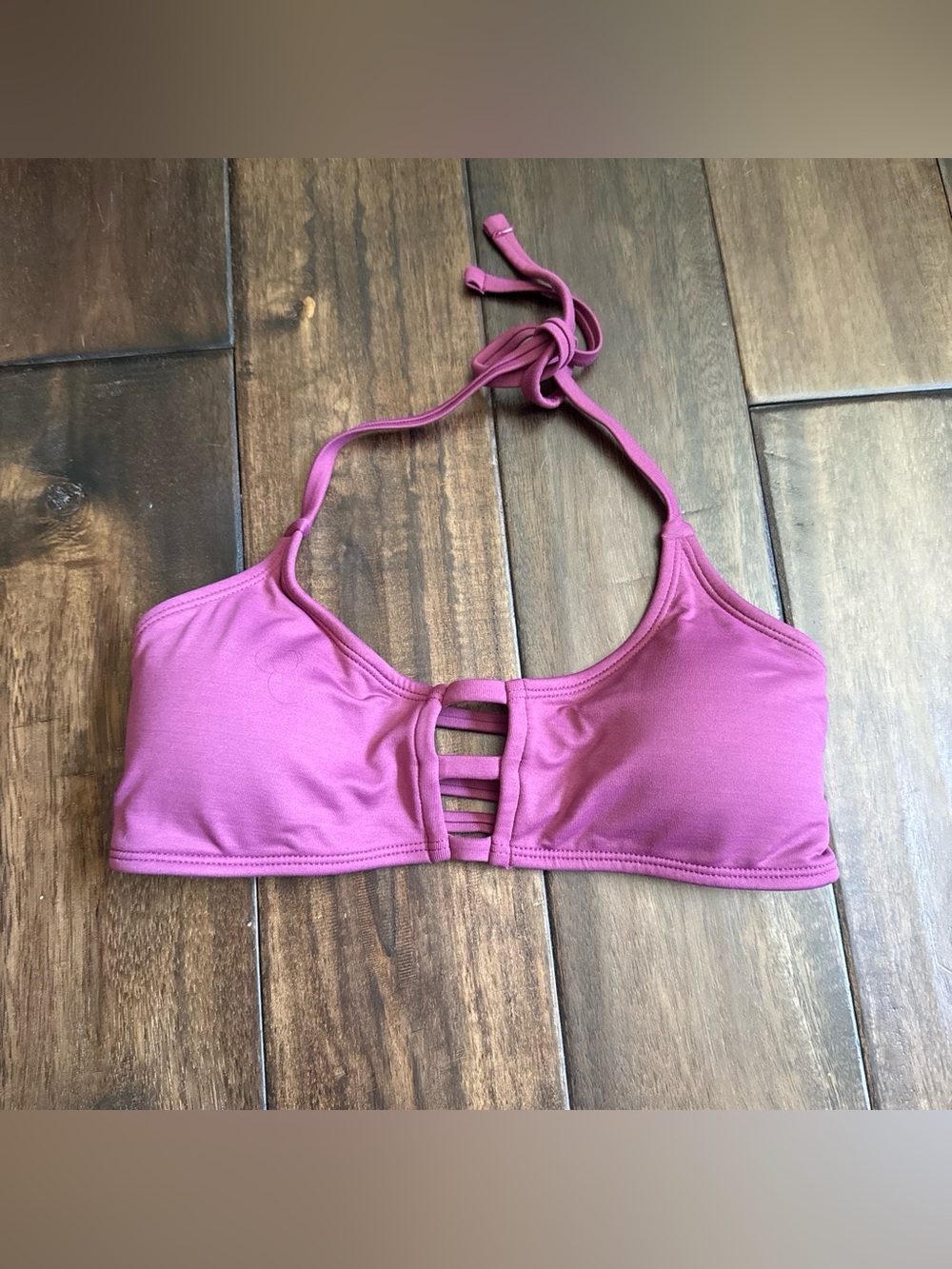 Midori Strappy Halter Bikini Top - Magenta Pink